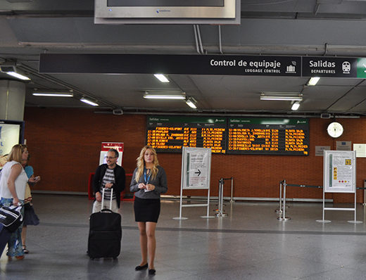 Madrid Atocha Station Signage to Departure Tracks